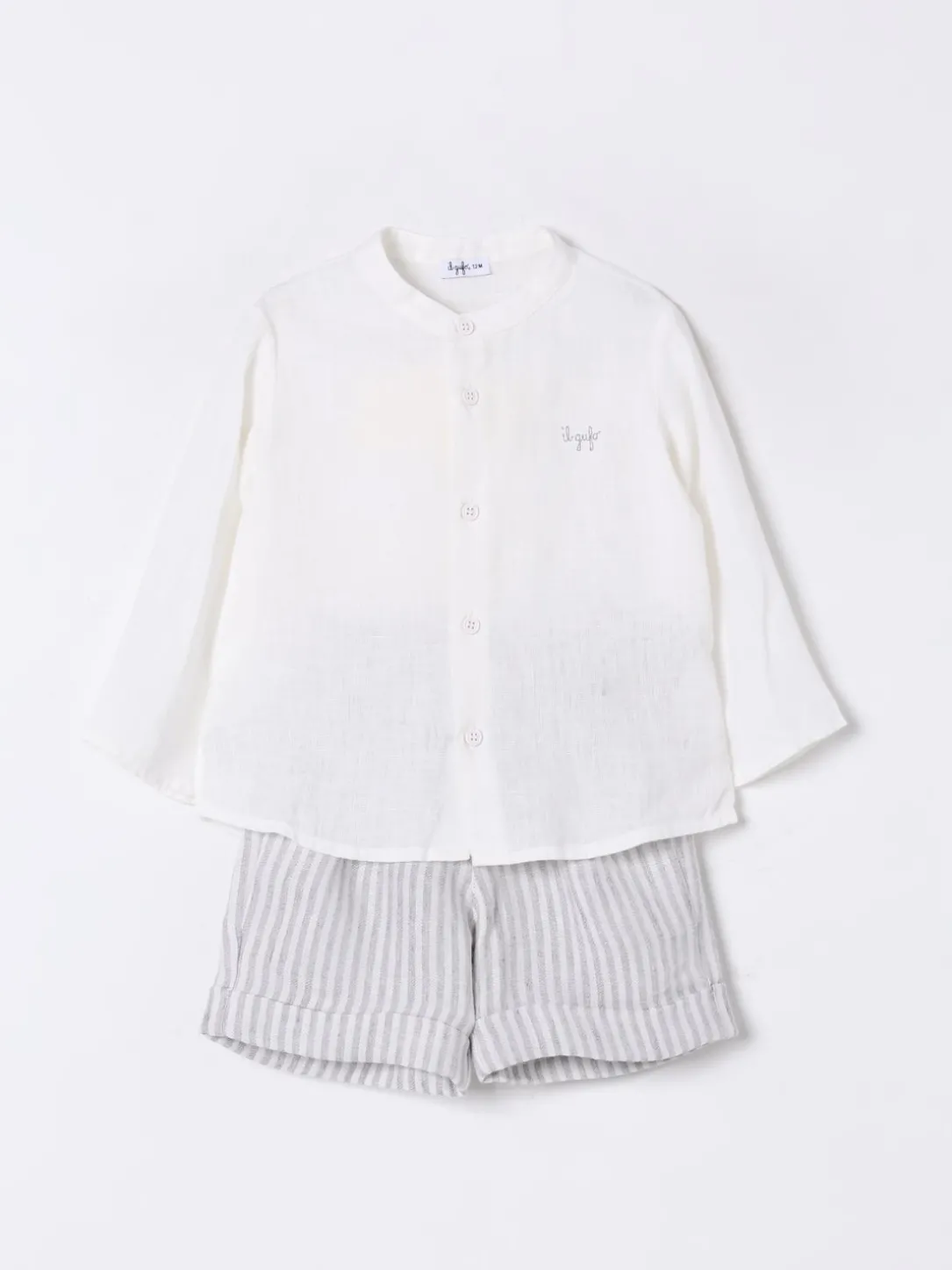 Coordinato in lino a righe Il Gufo