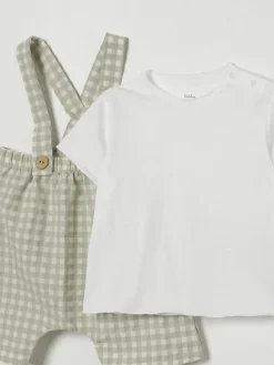 Coordinato in misto cotone a quadretti Teddy & Minou