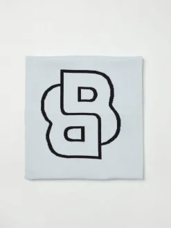 Copertina Boss in cotone con logo jacquard