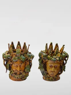 Coppia Testa di Moro Foglia Bartes in ceramica