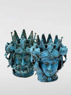 Coppia Testa di Moro Foglia Bartes in ceramica