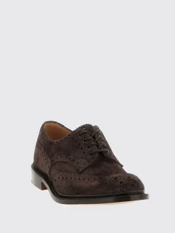 Derby Bourton Tricker's in camoscio con motivo brogue