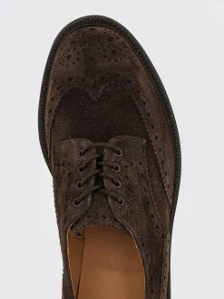 Derby Bourton Tricker's in camoscio con motivo brogue