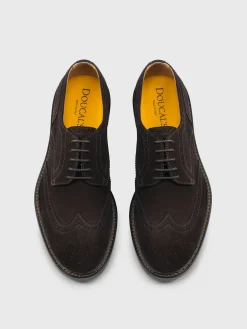 Derby Doucal's in camoscio con motivo brogue