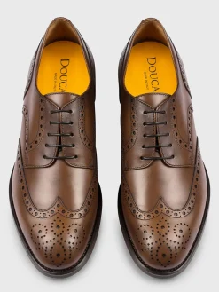 Derby Doucal's in pelle con motivo brogue