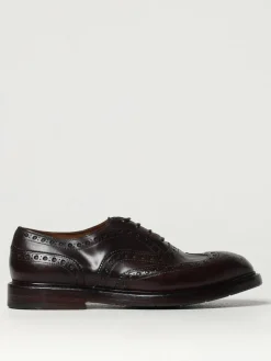 Derby Premiata in pelle con motivo brogue