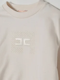 Felpa a girocollo con logo Elisabetta Franchi La Mia Bambina