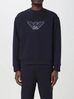 Felpa a girocollo con logo Emporio Armani