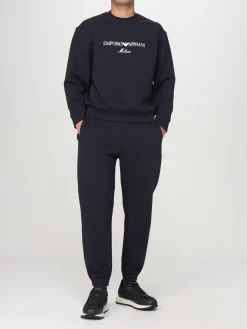 Felpa a girocollo con logo Emporio Armani