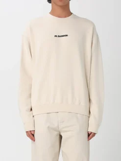 Felpa a girocollo con logo Jil Sander