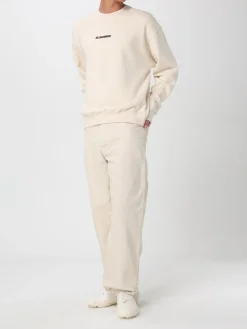 Felpa a girocollo con logo Jil Sander