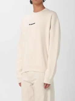 Felpa a girocollo con logo Jil Sander