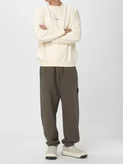 Felpa a girocollo con maxi logo Stone Island