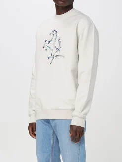 Felpa a girocollo con stampa grafica Ferrari