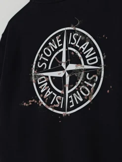 Felpa a girocollo con stampa logo Stone Island Junior