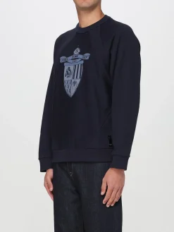 Felpa a girocollo con stemma Fendi in cotone