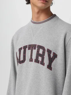 Felpa a girocollo in cotone con logo Autry