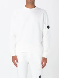 Felpa a girocollo in cotone con logo C.P. Company