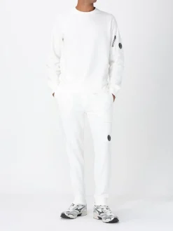 Felpa a girocollo in cotone con logo C.P. Company