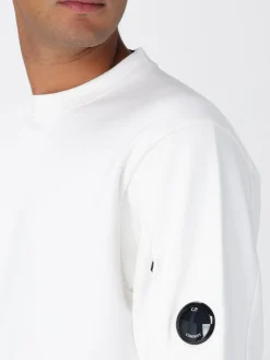 Felpa a girocollo in cotone con logo C.P. Company