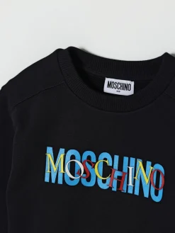 Felpa a girocollo in cotone con logo Moschino