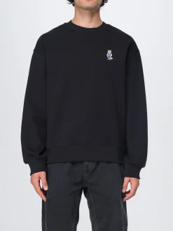 Felpa a girocollo in cotone con logo Maison Kitsuné