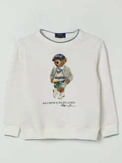 Felpa a girocollo in cotone con stampa Teddy Polo Ralph Lauren