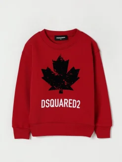 Felpa a girocollo in cotone con logo DsQuared2