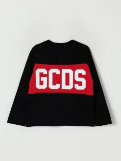 Felpa a girocollo in cotone con maxi logo GCDS Junior