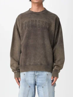 Felpa a girocollo in cotone usurato Dsquared2