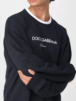 Felpa a girocollo in cotone con logo Dolce & Gabbana