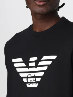 Felpa a girocollo in misto cotone Emporio Armani