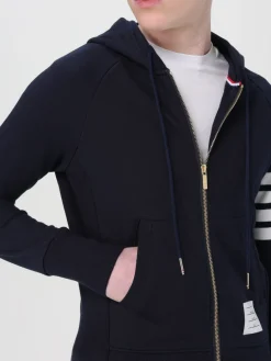 Felpa 4-Bar Thom Browne in jersey con zip