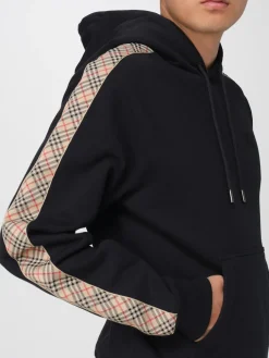 Felpa con cappuccio con bande check Burberry