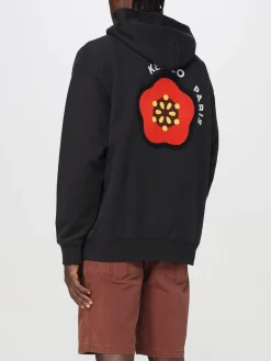 Felpa con cappuccio con logo fiore Kenzo