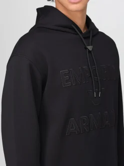 Felpa con cappuccio e logo in rilievo Emporio Armani