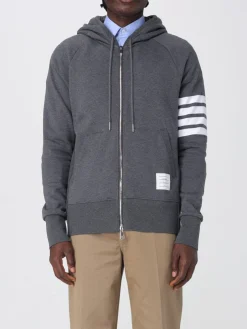 Felpa con cappuccio e zip in cotone Thom Browne