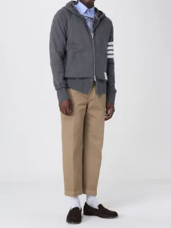 Felpa con cappuccio e zip in cotone Thom Browne