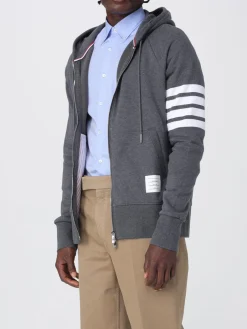 Felpa con cappuccio e zip in cotone Thom Browne