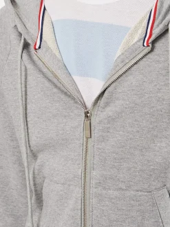 Felpa con cappuccio e zip in cotone Thom Browne