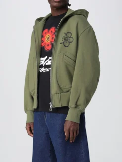 Felpa con cappuccio in cotone con logo Kenzo