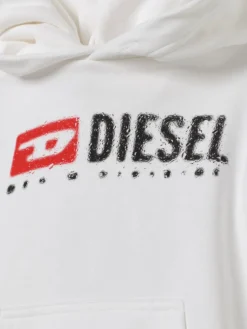 Felpa con cappuccio in cotone con logo Diesel
