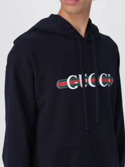 Felpa con cappuccio in cotone Web Gucci