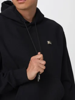 Felpa con cappuccio in cotone con logo tartan Burberry