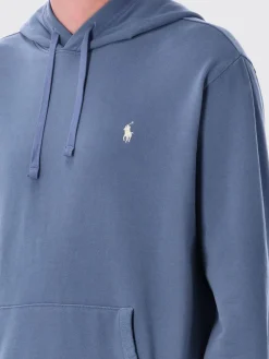 Felpa con cappuccio in misto cotone con logo Pony Polo Ralph Lauren
