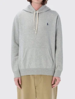 Felpa con cappuccio in misto cotone con logo Pony Polo Ralph Lauren