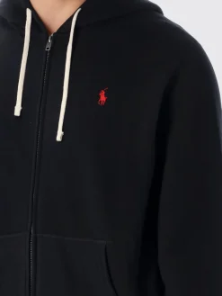 Felpa con cappuccio in misto cotone con logo Pony Polo Ralph Lauren