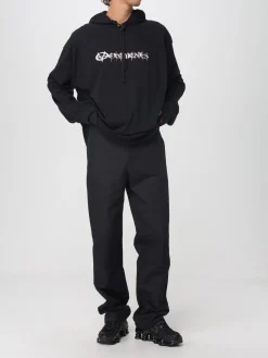 Felpa con cappuccio over in cotone con logo Vetements