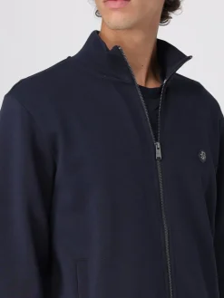 Felpa con zip in cotone Boss