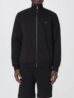 Felpa con zip in cotone Boss